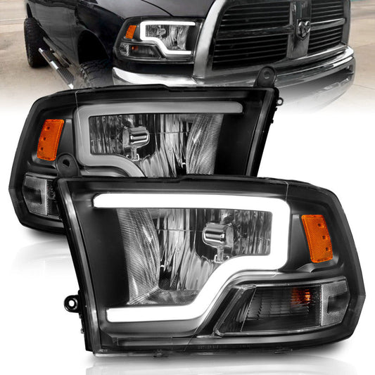 ANZO 2009-2018 Dodge Ram 1500 Crystal Headlights w/ Light Bar - 111515