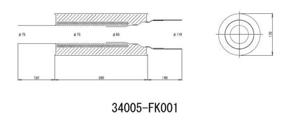HKS Universal Stainless Hi Power 170mm Titanium Muffler - 34005-FK001