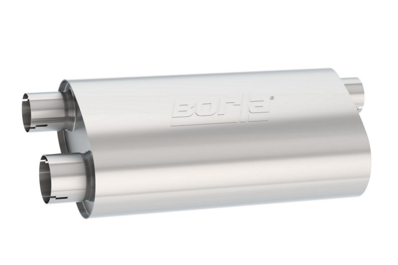 Borla Universal Pro-XS Muffler Oval 3in Inlet/ 2.5in Dual Outlet - 400499