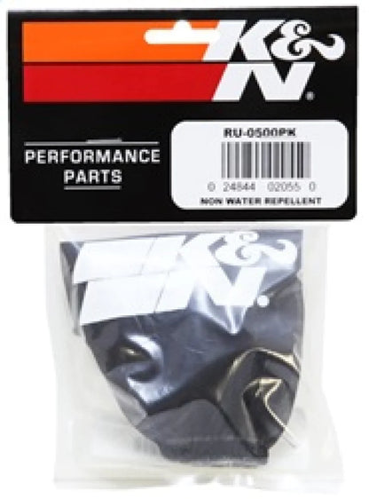 K&N Precharger Air Filter Wrap Black 4in Height 3.5in Inside - RU-0500PK