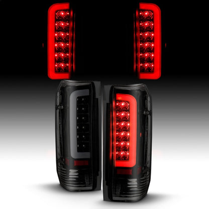 ANZO 1987-1996 Ford F-150 LED Taillights Black Housing Smoke Lens - 311351-C-Dub Tech