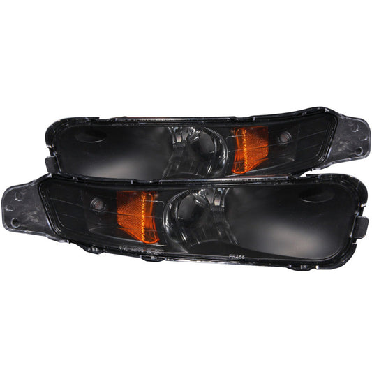 ANZO 2005-2009 Ford Mustang Euro Parking Lights Black w/ Amber - 511002-C-Dub Tech