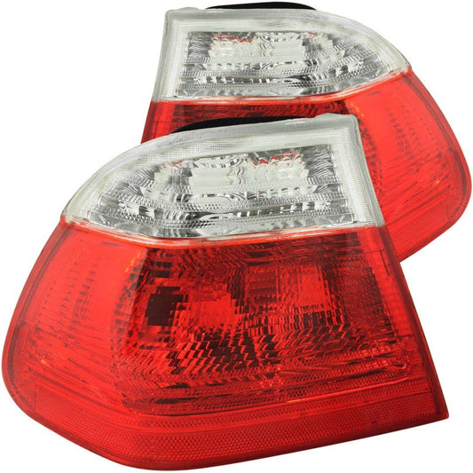 ANZO 1999-2001 BMW 3 Series E46 Taillights Red/Clear - 221218-C-Dub Tech