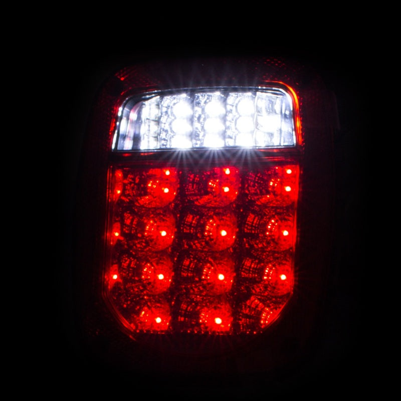 ANZO 1976-1985 Jeep Wrangler LED 2 Lens - Red/Clear, Chrome - 861082-C-Dub Tech