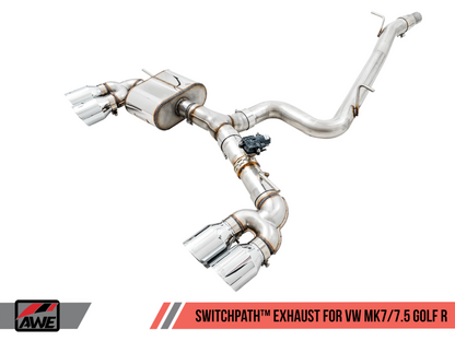 AWE Tuning Mk7 Golf R SwitchPath Exhaust w/Chrome Silver Tips - 3025-42064-C-Dub Tech