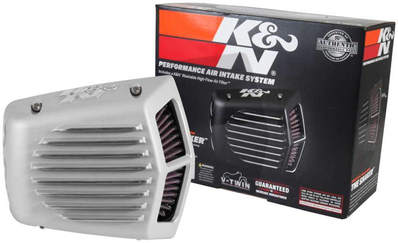 K&N Street Metal Intake System 08-16 Harley Davidson Shaker Silver - RK-3951S