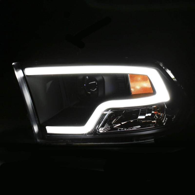 ANZO 09-18 Dodge Ram 1500 Plank Style Projector Headlights Black - 111404-C-Dub Tech