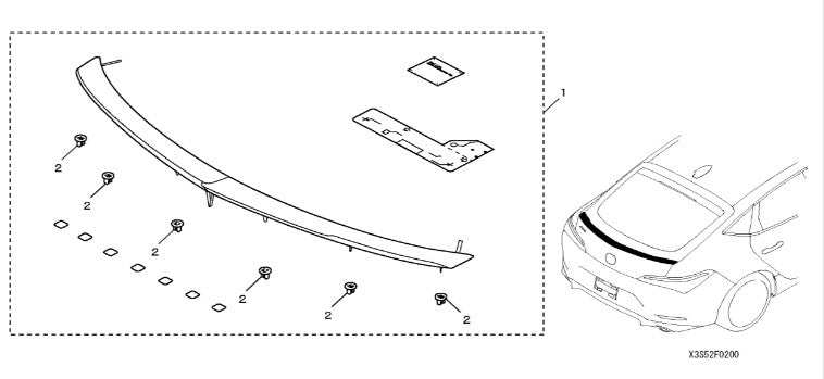 Genuine Acura 2023+ Integra Carbon Fiber Tailgate Spoiler