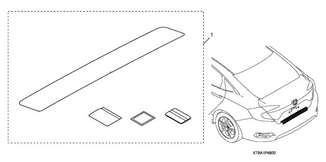 Genuine Honda 2017-2021 Civic Si Sedan Rear Bumper Applique