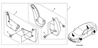 Genuine Honda 2017-2021 Civic Si Sedan Splash Guards