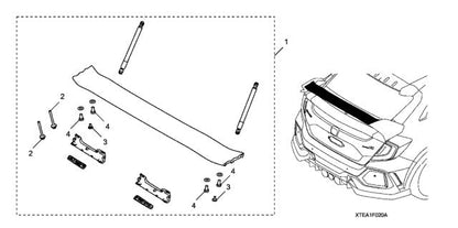 Genuine Honda 2017-2021 Civic Type-R FK8 Carbon Fiber Rear Wing / Spoiler