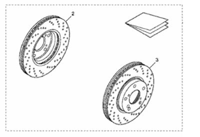 Genuine Honda 2017-2021 Honda Civic Hatchback HFP Front Brake Drilled Rotor Disc Set