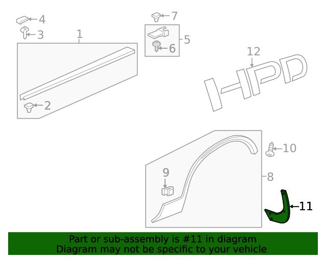 Genuine Honda 2017+ Ridgeline Splash Guards, Front