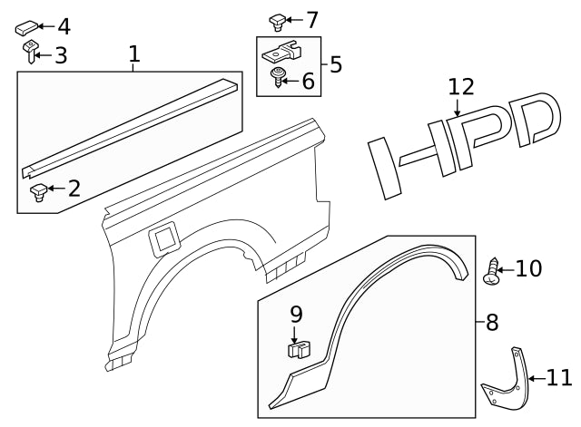 Genuine Honda 2017+ Ridgeline Splash Guards, Front