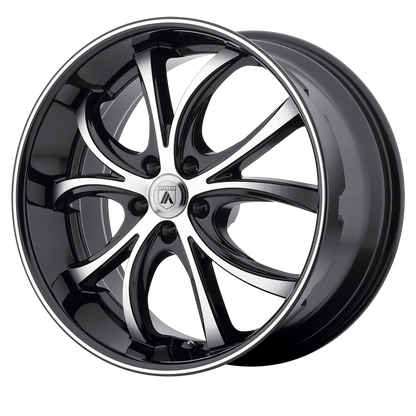 Asanti Abl 8 Elektra Wheel, 22x10.0 +20 Offset 5x115, Machined Face Black Lip - ABL8-22101520MB-C-Dub Tech