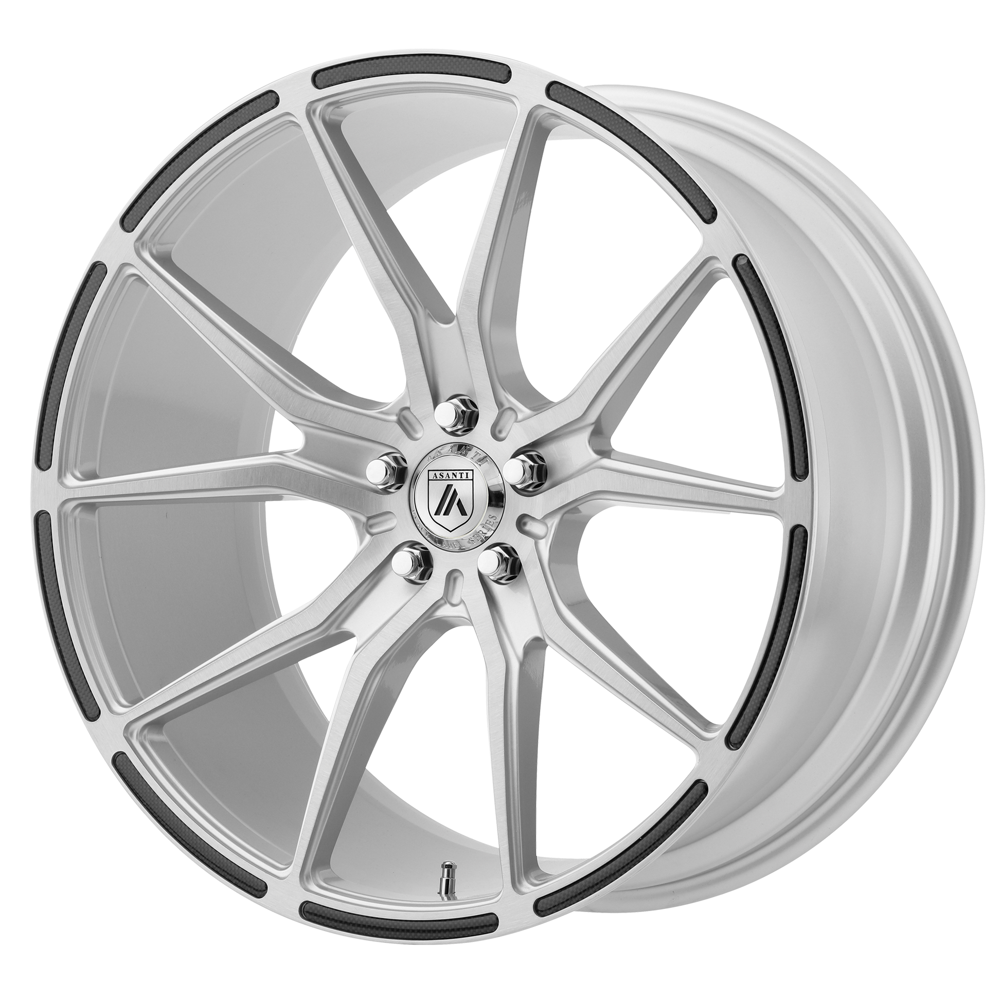 Asanti ABL-13 VEGA Wheel, 20x10.5 5x120, Brushed Silver Carbon Fiber Insert - ABL13-20055238SL-C-Dub Tech