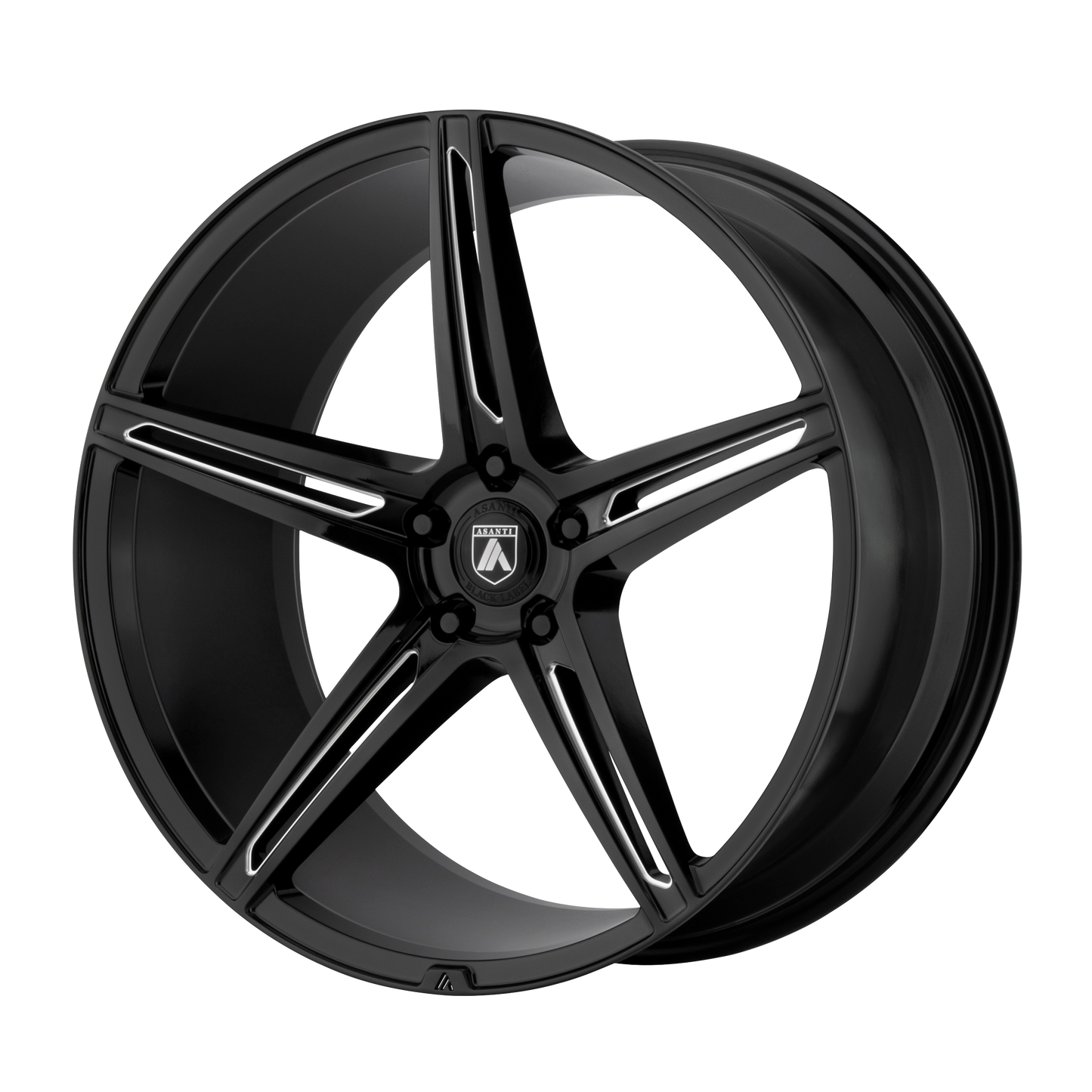 Set of 4: Asanti Abl 22 Alpha 5 Wheel, 20x8.5 +38 Offset 5x114.3, Gloss Black Milled - ABL22-20851238BK