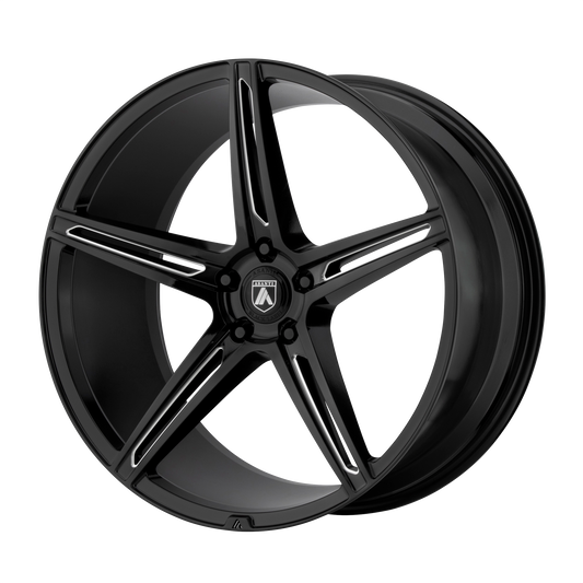 Set of 4: Asanti Abl 22 Alpha 5 Wheel, 20x8.5 +38 Offset 5x114.3, Gloss Black Milled - ABL22-20851238BK