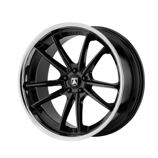 Set of 4: Asanti Abl 23 Sigma Wheel, 22x10.5 +35 Offset 5x120, Gloss Black Chrome Lip - ABL23-22055235BK