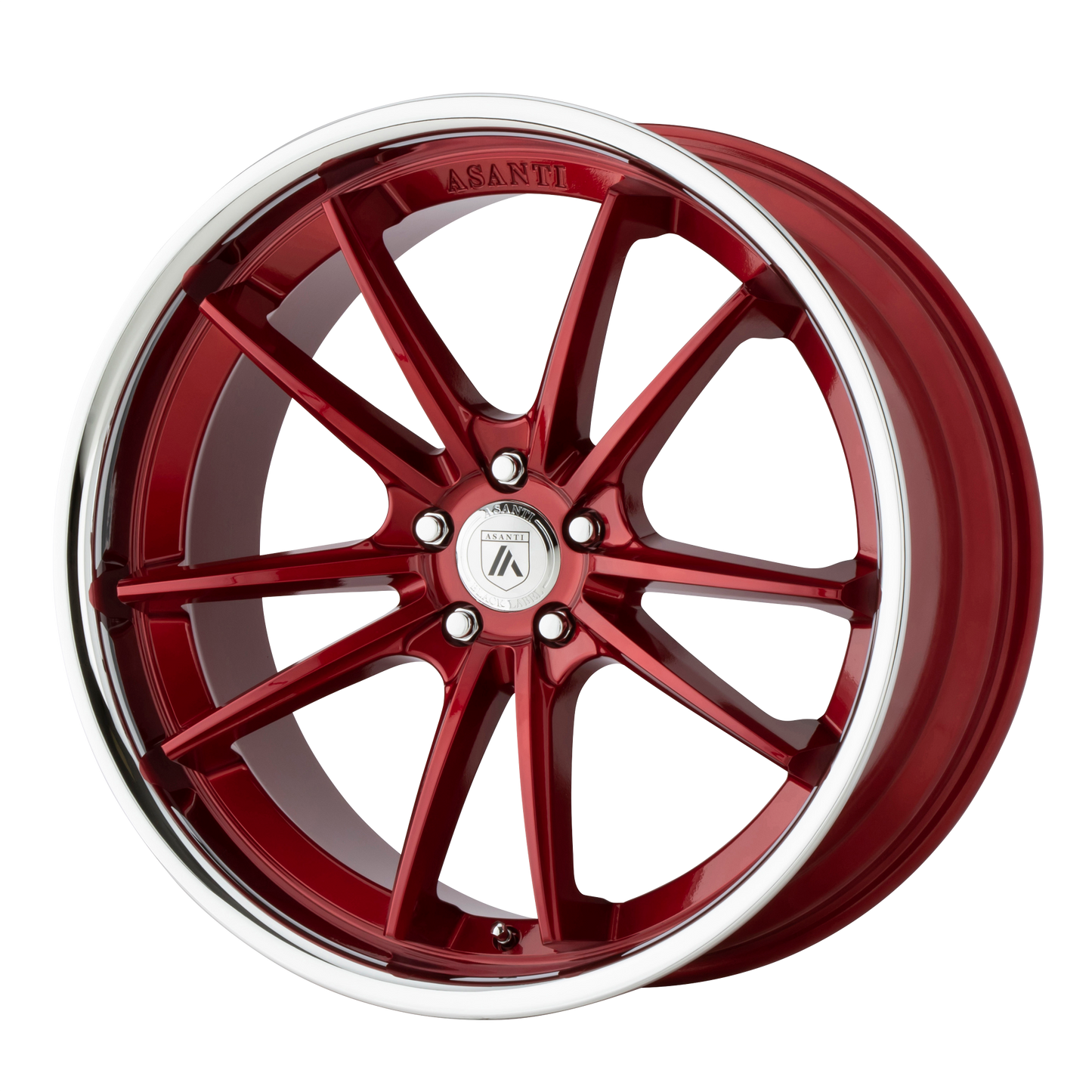 Set of 4: Asanti Abl 23 Sigma Wheel, 20x10.5 +38 Offset 5x112, Candy Red With Chrome Lip - ABL23-20055638RD