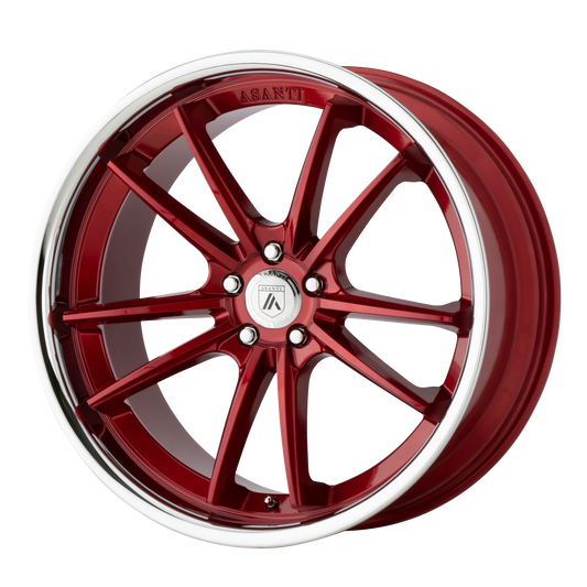 Set of 4: Asanti Abl 23 Sigma Wheel, 20x10.5 +38 Offset 5x112, Candy Red With Chrome Lip - ABL23-20055638RD