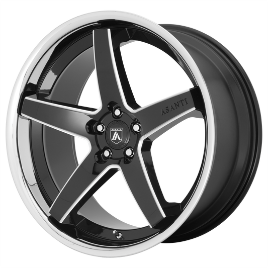 Asanti Abl31 Regal Wheel, 22x9.0 +32 Offset 5x112, Gloss Black Milled With Chrome Lip - ABL31-22905632BK-C-Dub Tech