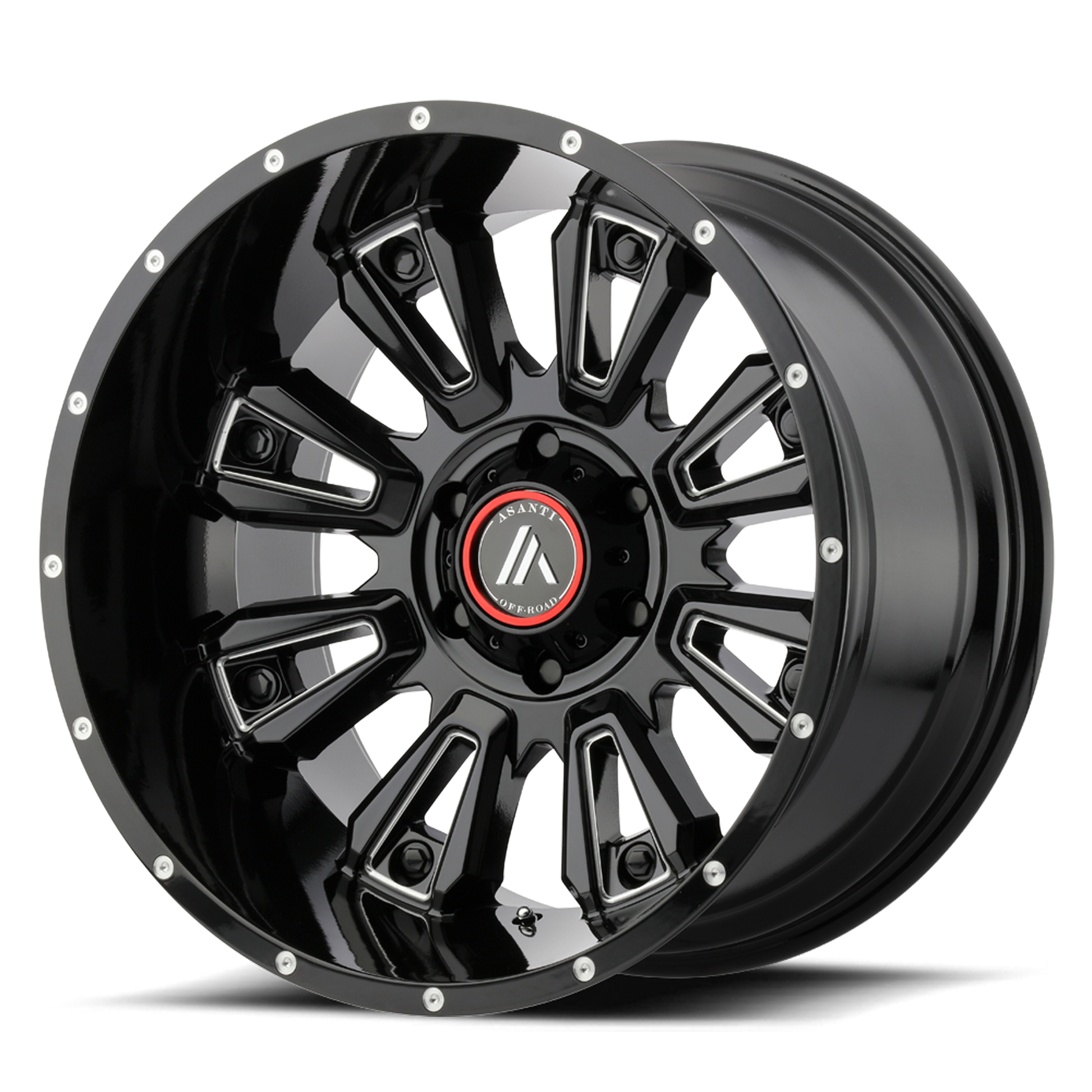 Asanti Ab808 Blackhawk Wheel, 20x12.0 -44 Offset 6x139.7, Gloss Black Milled - AB808-20126844NGB-C-Dub Tech