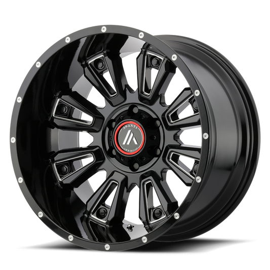 Asanti Ab808 Blackhawk Wheel, 20x12.0 -44 Offset 6x139.7, Gloss Black Milled - AB808-20126844NGB-C-Dub Tech