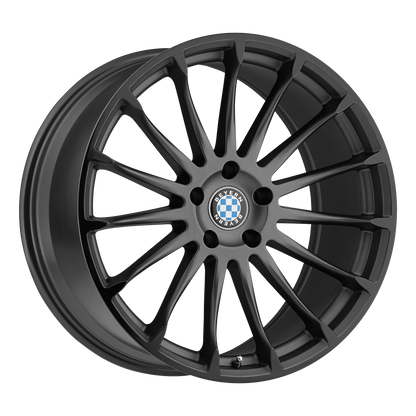 Set of 4: Beyern Aviatic Wheel, 19x9.5 +25 Offset 5x120, Matte Gunmetal W/ Gloss Black Lip - 1995BYA255120B74