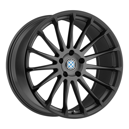 Set of 4: Beyern Aviatic Wheel, 19x9.5 +25 Offset 5x120, Matte Gunmetal W/ Gloss Black Lip - 1995BYA255120B74