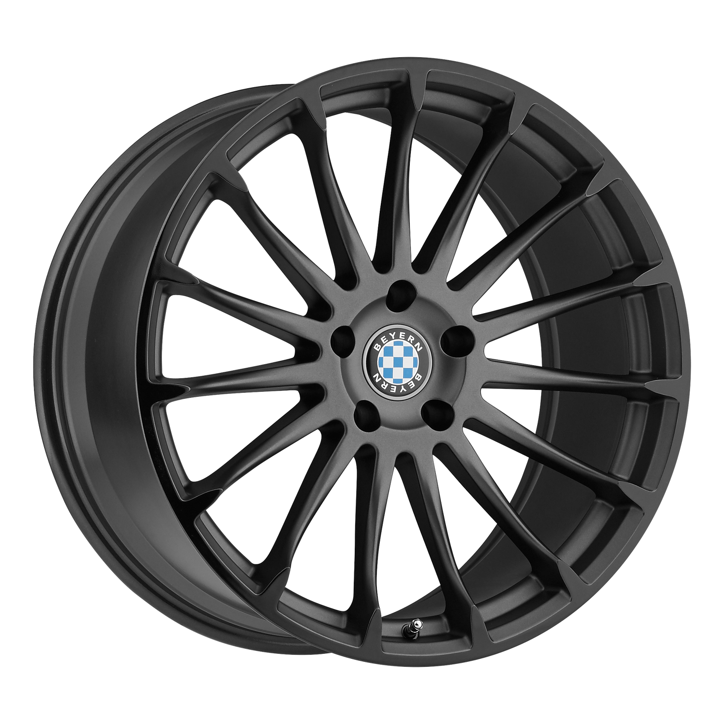 Set of 4: Beyern Aviatic Wheel, 20x10.0 +45 Offset 5x120, Matte Gunmetal W/ Gloss Black Lip - 2010BYA455120B72