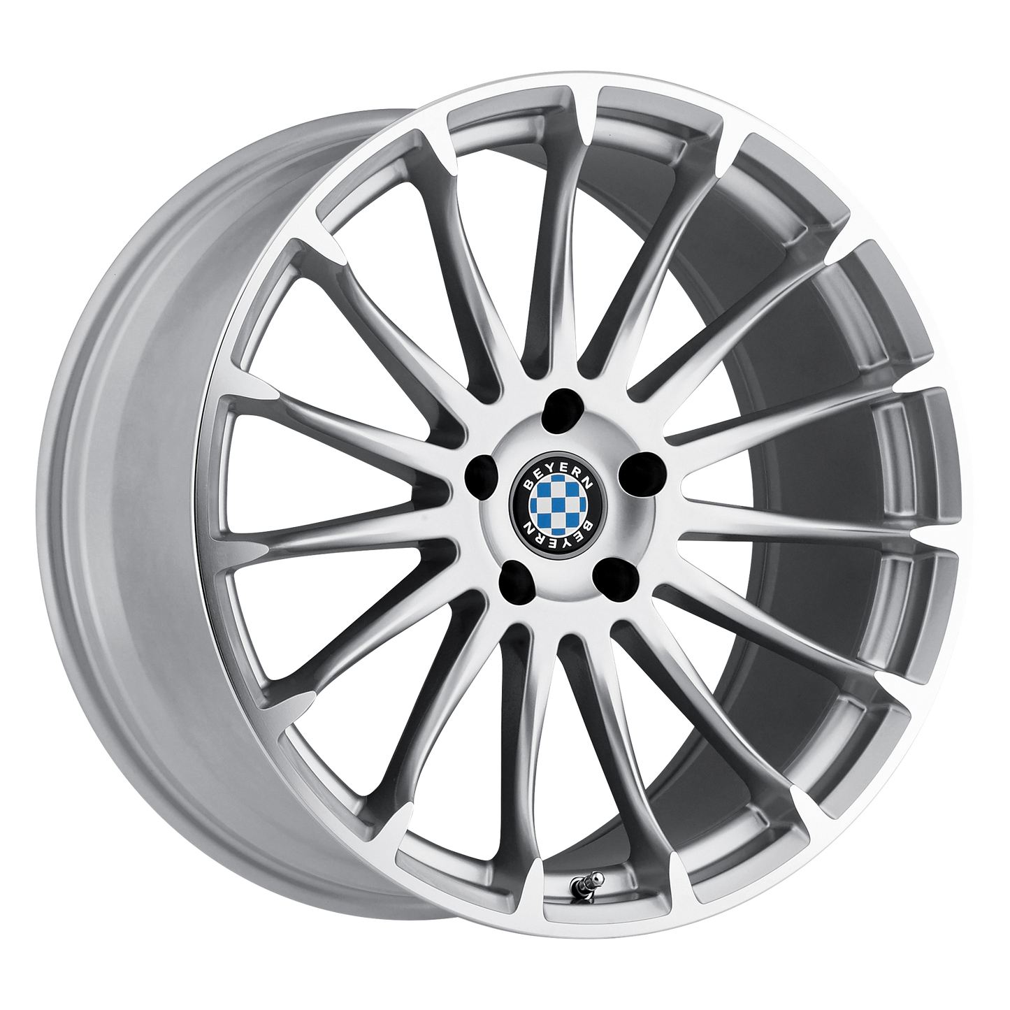 Set of 4: Beyern Aviatic Wheel, 20x10.0 +45 Offset 5x120, Silver W/ Mirror Cut Face - 2010BYA455120S72