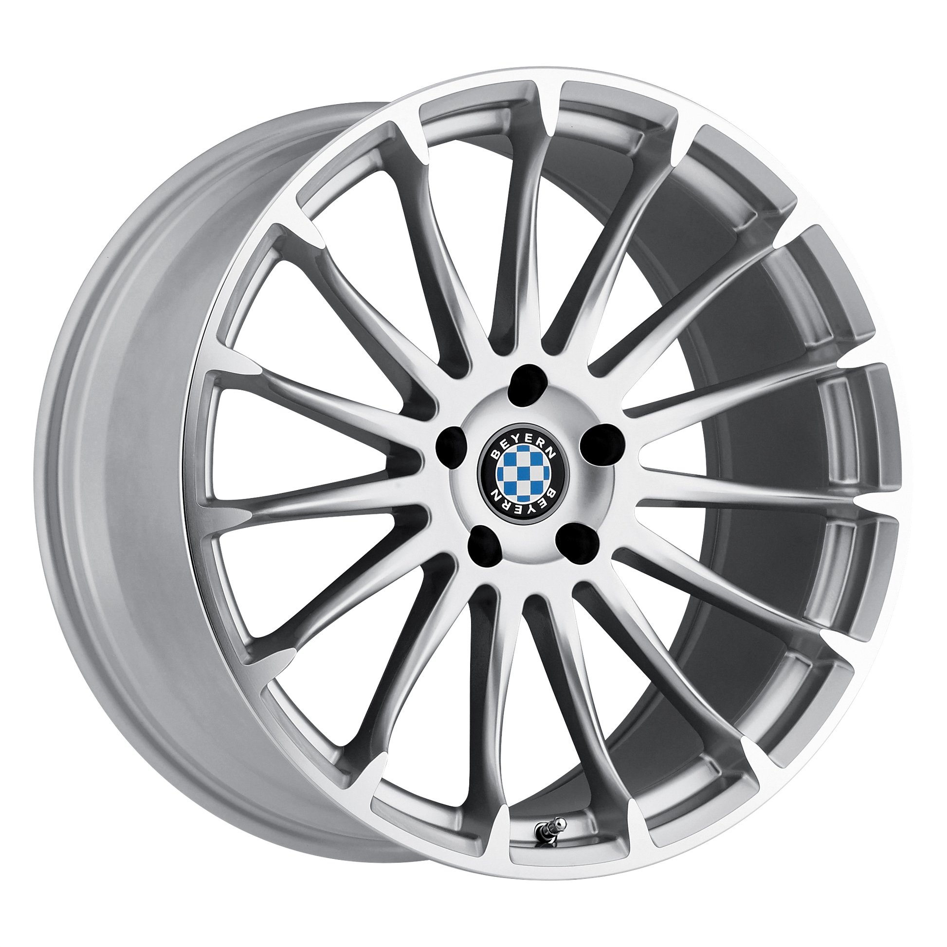 Beyern Aviatic Wheel, 20x10.0 +45 Offset 5x120, Silver W/ Mirror Cut Face - 2010BYA455120S72-C-Dub Tech