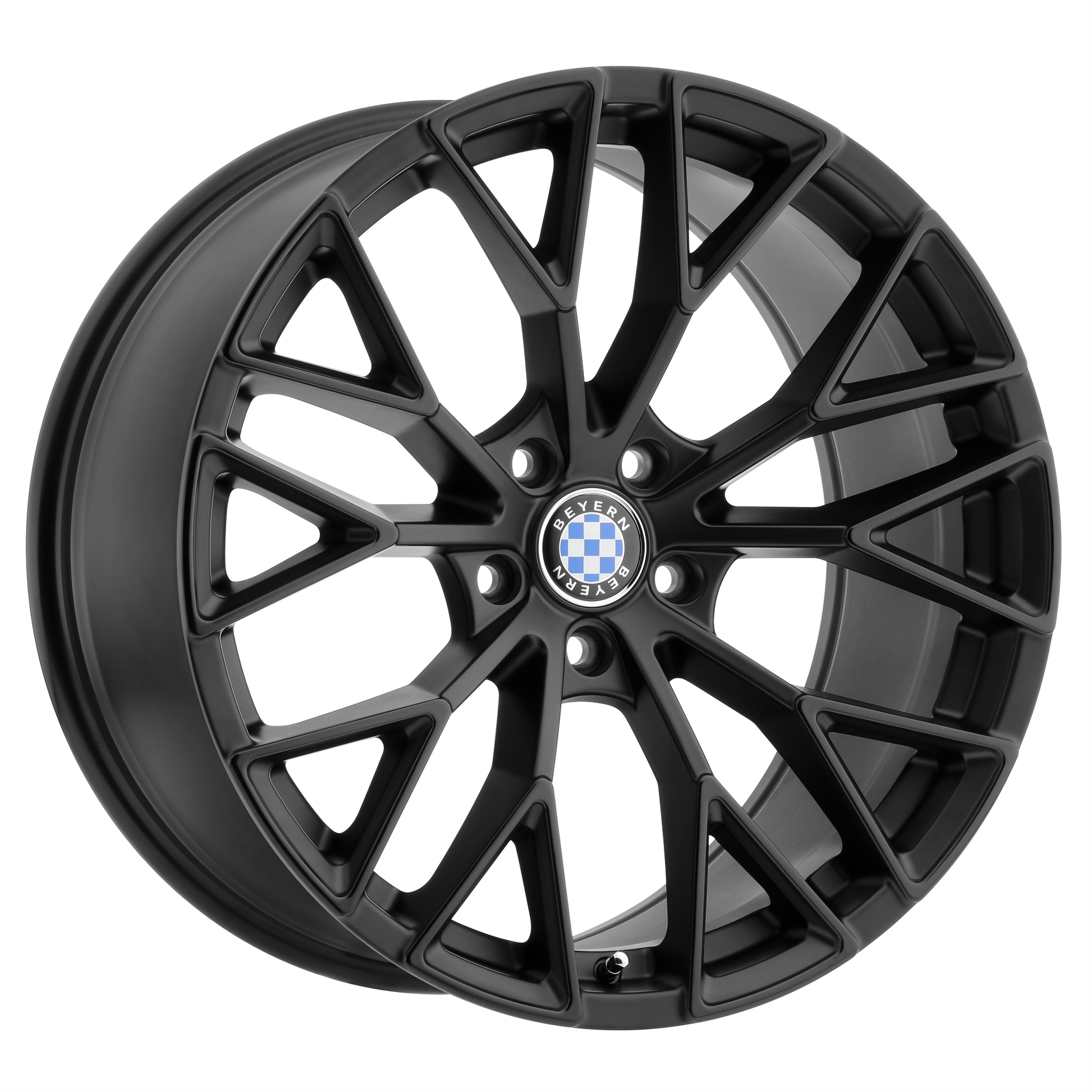 Beyern Antler Wheel, 20x9.0 +20 Offset 5x120, Double Black   Matte Black W/ Gloss Black Face - 2090BYL205120B74-C-Dub Tech
