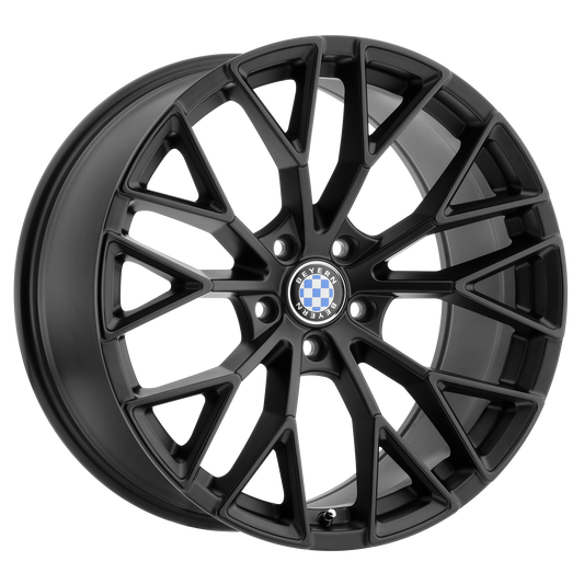 Beyern Antler Wheel, 20x9.0 +20 Offset 5x120, Double Black   Matte Black W/ Gloss Black Face - 2090BYL205120B74-C-Dub Tech