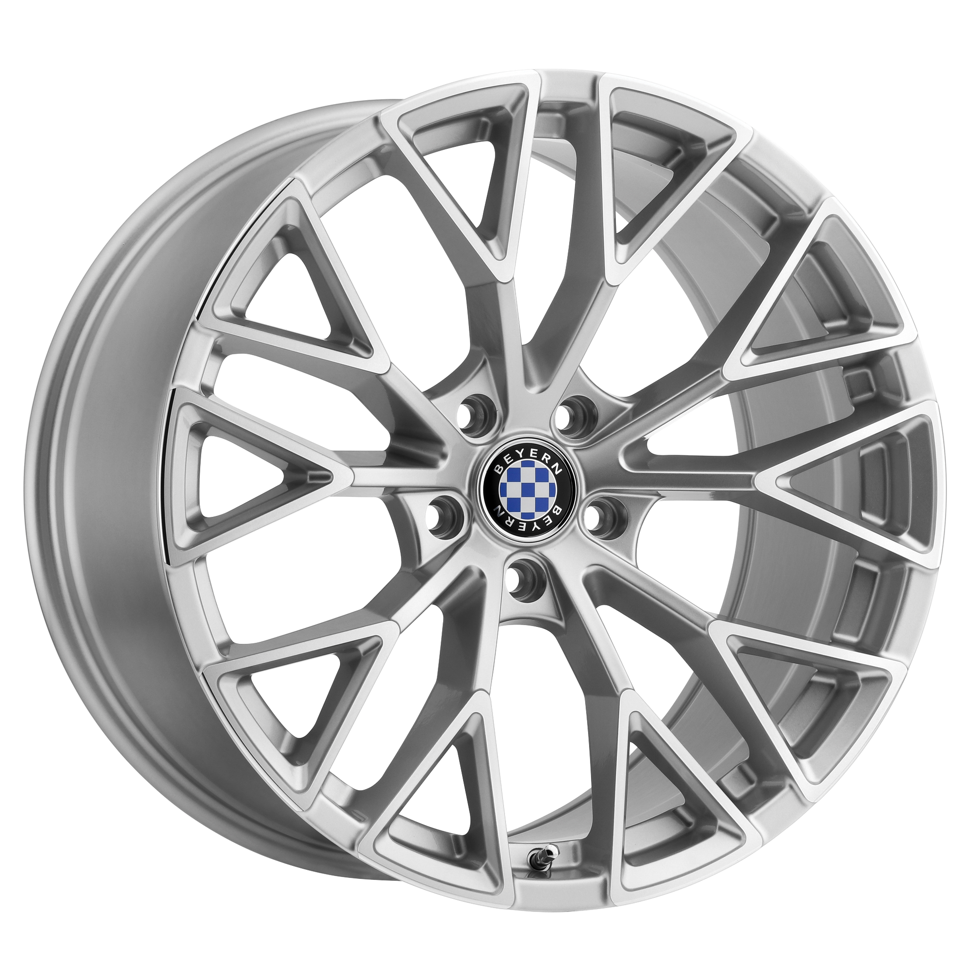 Beyern Antler Wheel, 22x11.0 +25 Offset 5x120, Silver W/ Mirror Cut Face - 2211BYL255120S72-C-Dub Tech