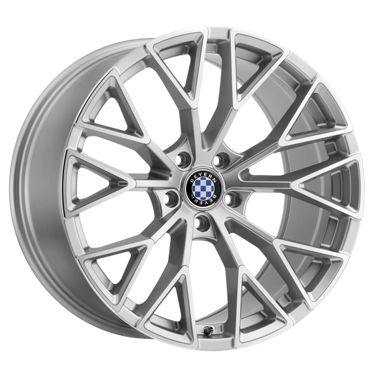 Beyern Antler Wheel, 22x10.0 +30 Offset 5x120, Silver W/ Mirror Cut Face - 2210BYL305120S72-C-Dub Tech
