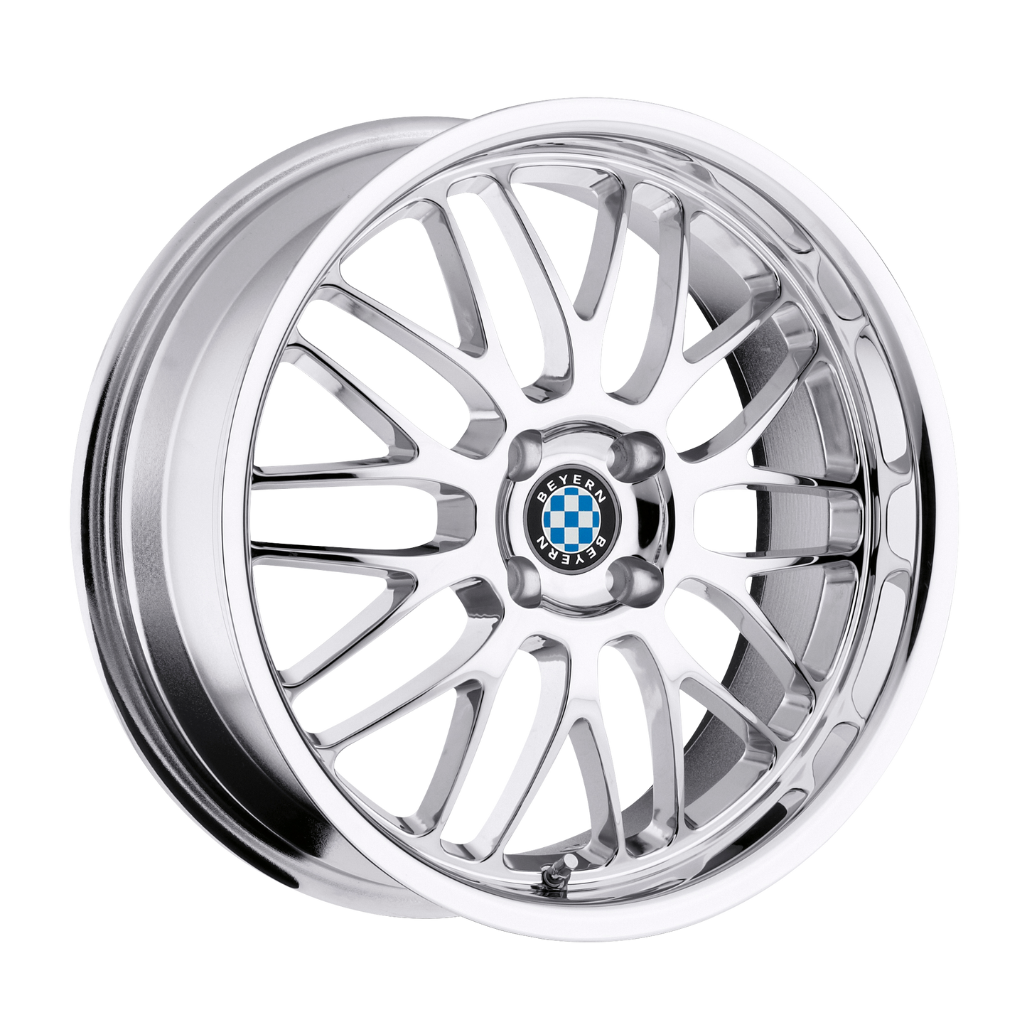 Set of 4: Beyern Mesh Wheel, 19x9.5 +15 Offset 5x120, Chrome - 1995BYM155120C72