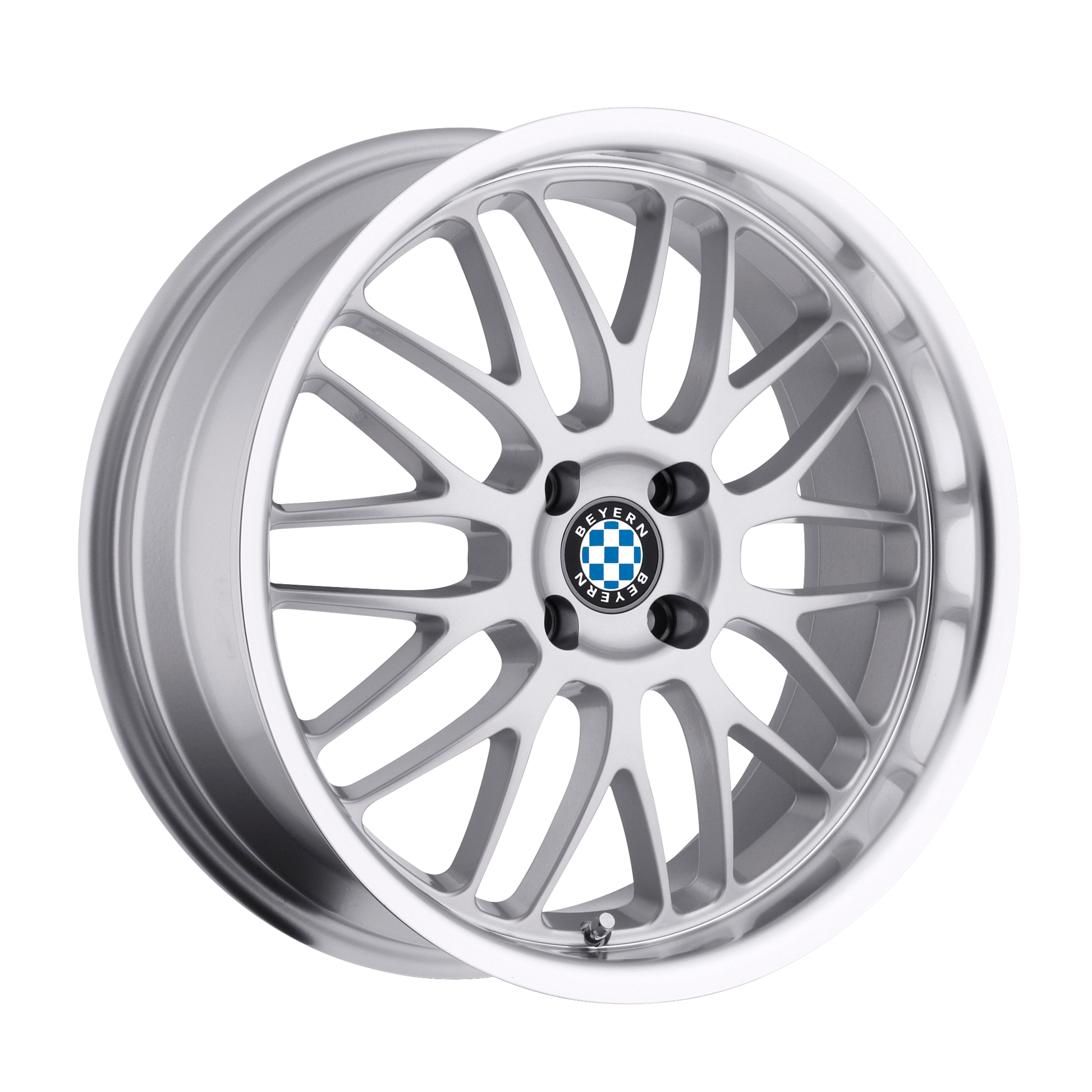 Beyern MESH Wheel, 22x9.5 5x120, Silver W/ Mirror Cut Lip - 2295BYM205120S72-C-Dub Tech