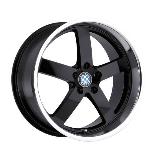 Beyern Rapp Wheel, 19x9.5 +25 Offset 5x120, Gloss Black W/ Mirror Cut Lip - 1995BYR255120B74-C-Dub Tech