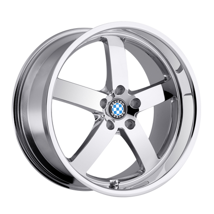 Set of 4: Beyern Rapp Wheel, 18x9.5 +15 Offset 5x120, Chrome - 1895BYR155120C72