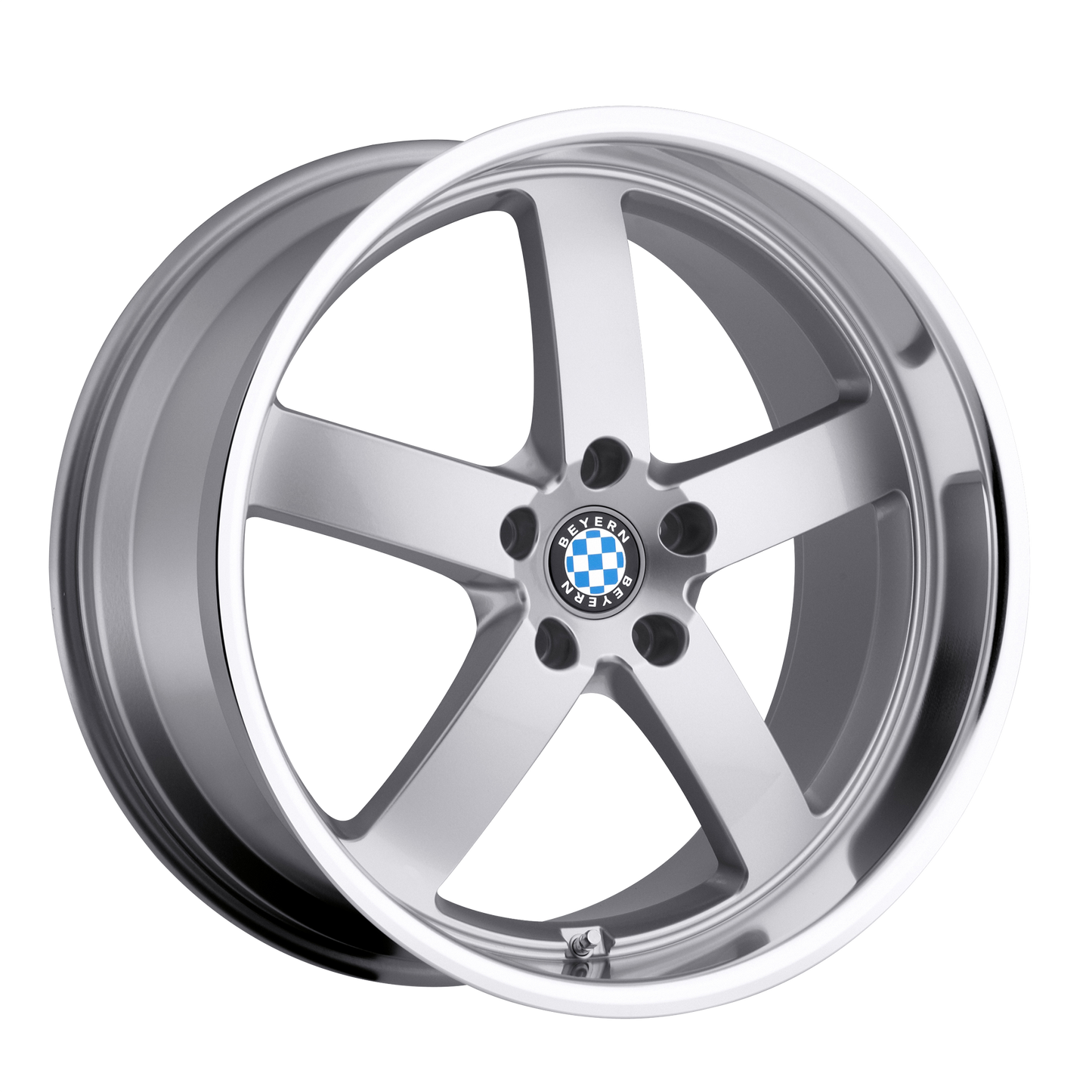 Set of 4: Beyern Rapp Wheel, 20x10.0 +20 Offset 5x120, Silver W/ Mirror Cut Lip - 2010BYR205120S72
