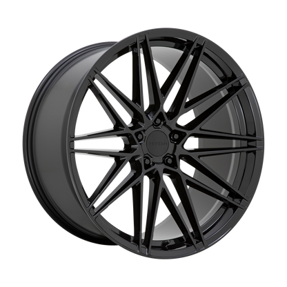 Set of 4: Beyern Damon Wheel, 18x9.5 +45 Offset 5x120, Gloss Black - 1895DMN455120B74