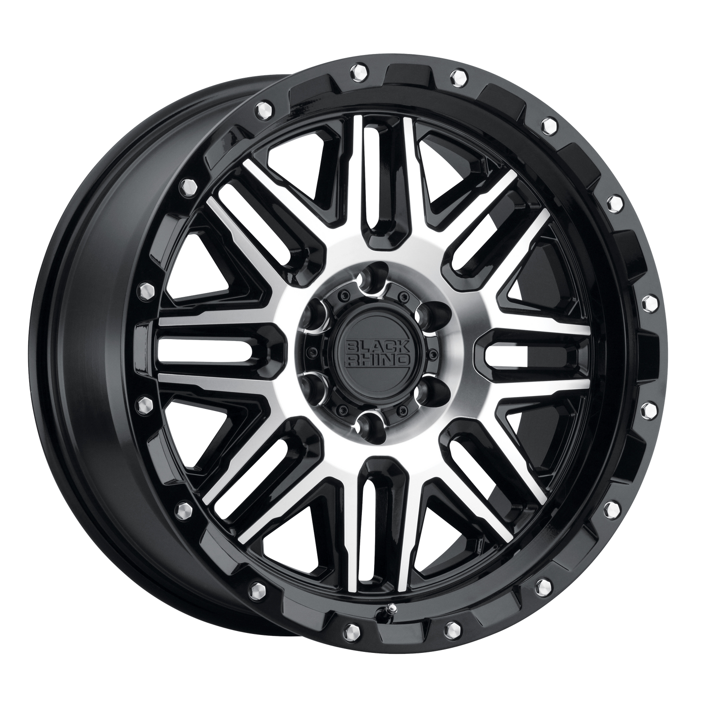 BLACK RHINO ALAMO GLOSS BLACK W/ MACHINED FACE & STAINLESS BOLTS-C-Dub Tech
