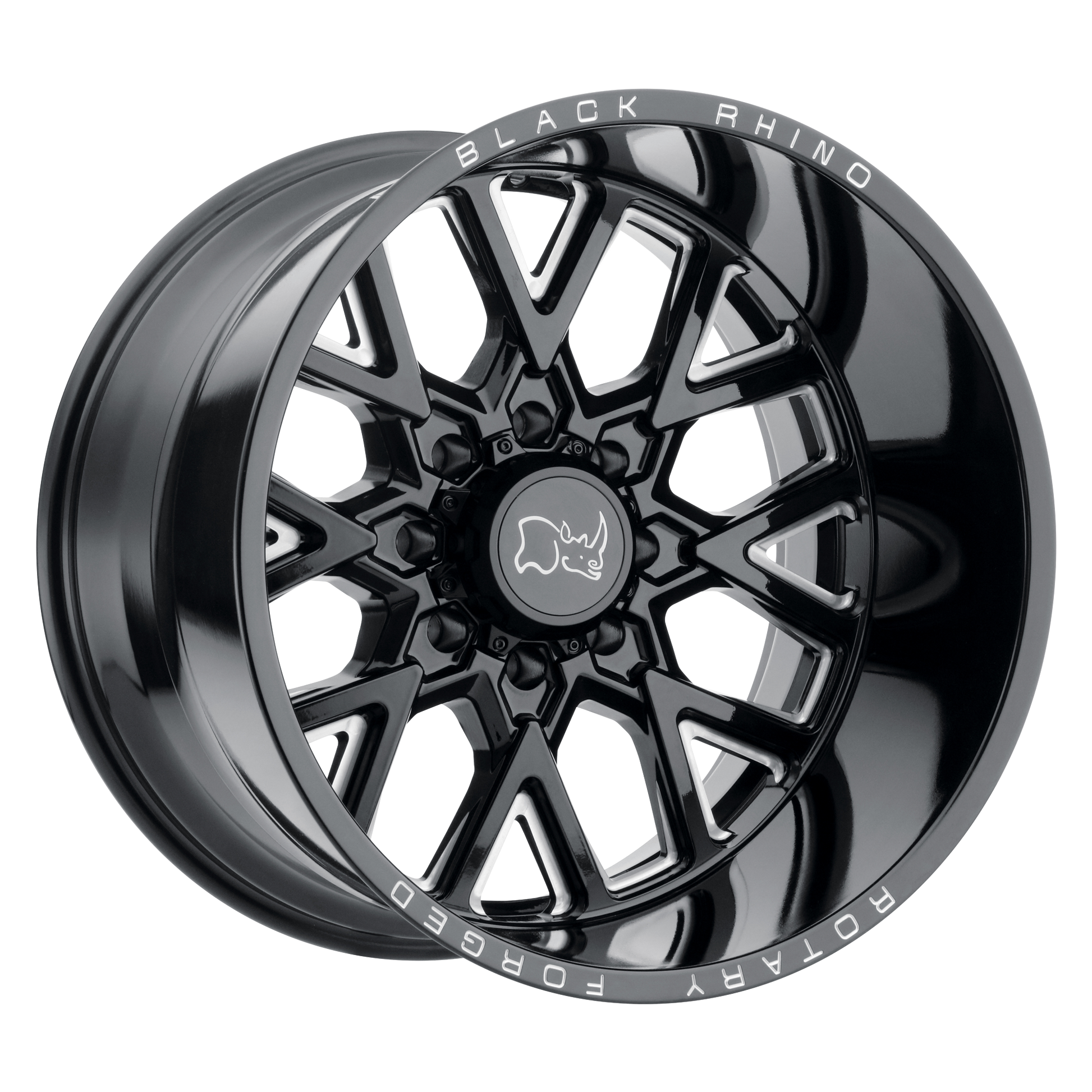 Black Rhino Grimlock Wheel, 24x14.0 -76 Offset 8x170, Gloss Black & Milled - 2414GRM-68170B25-C-Dub Tech
