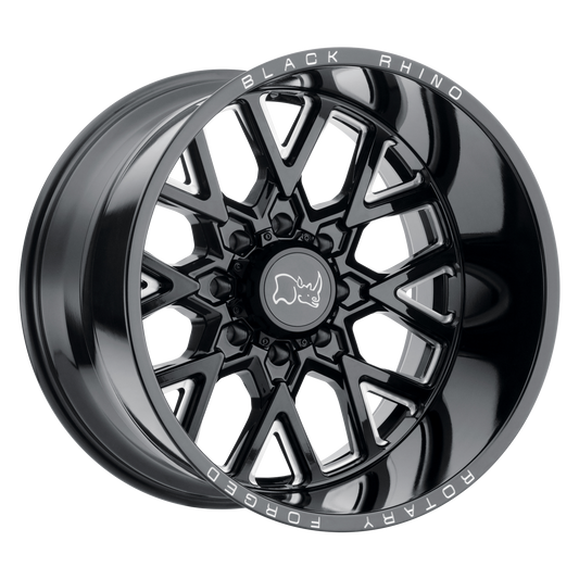 Black Rhino Grimlock Wheel, 20x11.5 -44 Offset 6x139.7, Gloss Black & Milled - 2015GRM-46140B12-C-Dub Tech