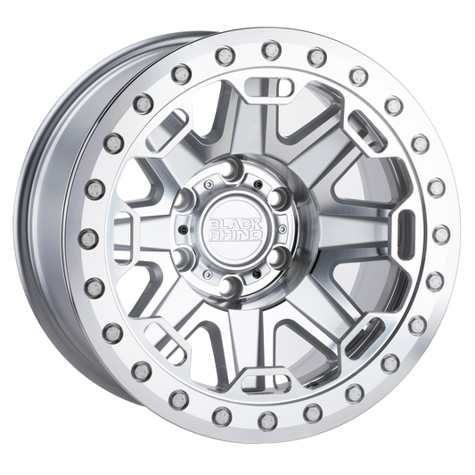 BLACK RHINO RIFT BEADLOCK SILVER W/ MIRROR FACE & MACHINED RING-C-Dub Tech