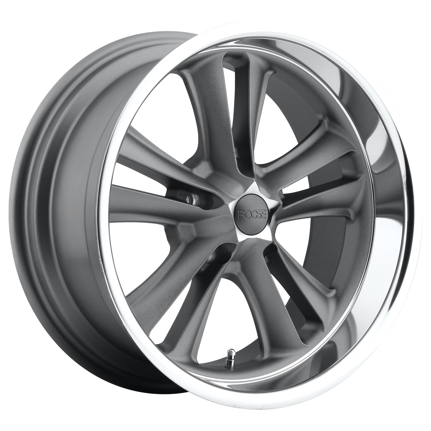 Set of 4: Foose F099 Knuckle Wheel, 17x7.0 +1 Offset 5x114.3, Matte Gun Metal Machined - F09917706540