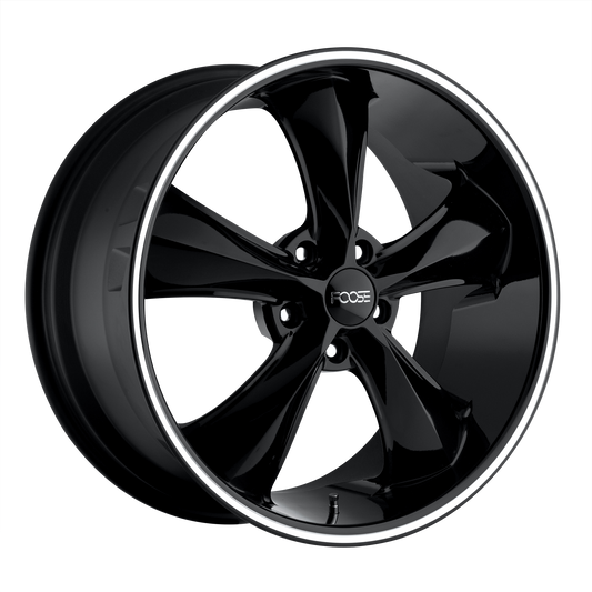 Foose F104 Legend Wheel, 18x8.5 +34 Offset 5x114.3, Gloss Black Milled - F104188565+34