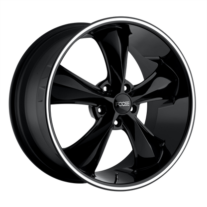 Set of 4: Foose F104 Legend Wheel, 20x8.5 +7 Offset 5x115, Gloss Black Milled - F104208590+07